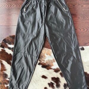 ASOS Black Faux Leather Straight Leg Pants